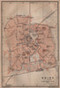 UDINE antique town city plan piano urbanistico. Italy mappa. BAEDEKER 1906