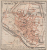 FERRARA antique town city plan piano urbanistico. Italy mappa 1906 old