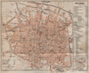 BOLOGNA antique town city plan piano urbanistico. Italy mappa 1906 old