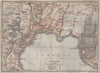 LUGANO antique town city stadtplan. Switzerland carte karte. BAEDEKER 1913 map