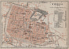 BRESCIA antique town city plan piano urbanistico. Italy mappa 1913 old