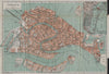 VENEZIA VENICE town city plan. Inset Lagune Venete. Lagoon mappa 1913 old