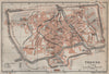 TREVISO antique town city plan piano urbanistico. Italy mappa 1913 old