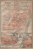 MINDEN antique town city stadtplan. Porta Westfalica. Germany. BAEDEKER 1904 map