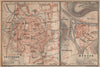 GÖTTINGEN & MÜNDEN antique town city stadtplans. Lower Saxony. BAEDEKER 1904 map