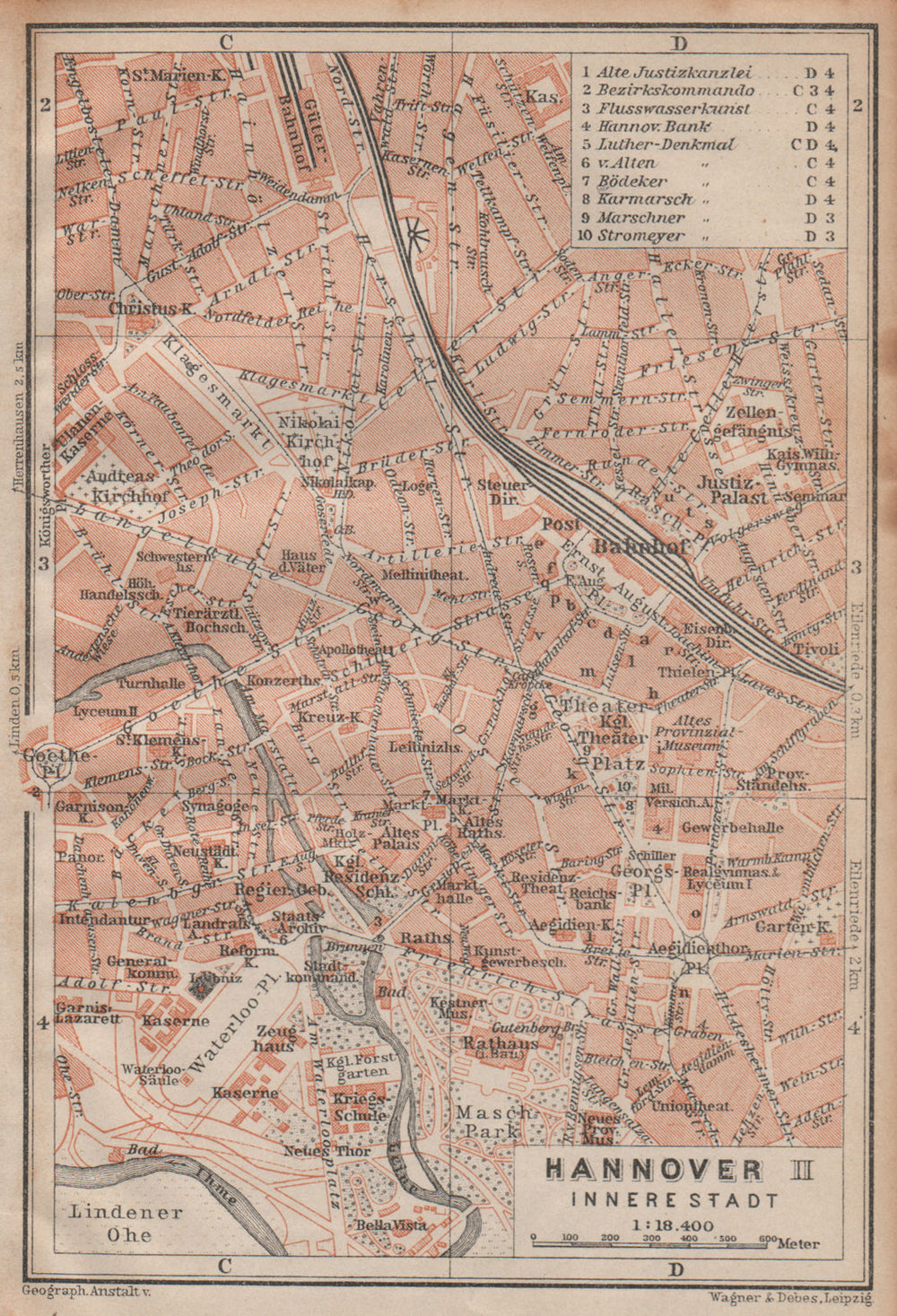 HANNOVER INNERE STADT town city plan II. Hanover. Lower Saxony karte 1904 map