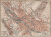 BREMEN antique town city stadtplan I. Bremerhaven karte. BAEDEKER 1904 old map