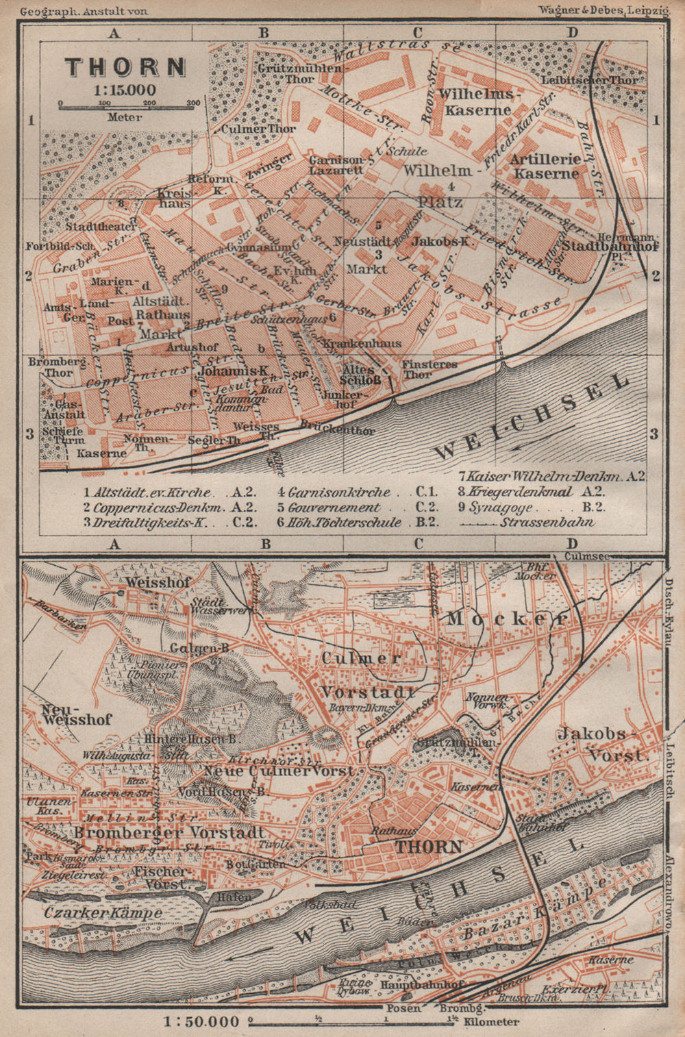 TORUŃ city plan. Torun Bydgoskie Chełmińskie Jakubskie Przedmieście 1904 map
