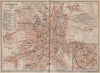 CHEMNITZ antique town city stadtplan. Saxony karte. BAEDEKER 1904 old map