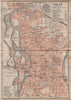 HALLE antique town city stadtplan. Saxony-Anhalt karte. BAEDEKER 1904 old map
