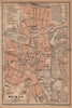 WEIMAR antique town city stadtplan. Thuringia karte. BAEDEKER 1904 old map