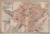 QUEDLINBURG antique town city stadtplan. Germany karte. BAEDEKER 1904 old map