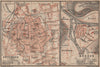 GÖTTINGEN & MÜNDEN antique town city stadtplans. Lower Saxony. BAEDEKER 1910 map