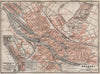 BREMEN antique town city stadtplan I. Bremerhaven karte. BAEDEKER 1910 old map