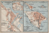 CUXHAVEN & HELGOLAND antique town city stadtplan. Heligoland. BAEDEKER 1910 map