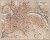 DRESDEN antique town city stadtplan I. Saxony karte. BAEDEKER 1910 old map