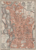 HALLE antique town city stadtplan. Saxony-Anhalt karte. BAEDEKER 1910 old map