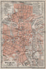 WEIMAR antique town city stadtplan. Thuringia karte. BAEDEKER 1910 old map