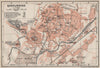 QUEDLINBURG antique town city stadtplan. Germany karte. BAEDEKER 1910 old map