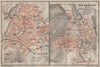 BAEDEKER. Giessen. Bad Nauheim. Central Germany 1910 old antique map chart