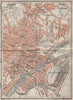 STETTIN SZCZECIN antique town city plan miasta. Poland mapa. BAEDEKER 1910