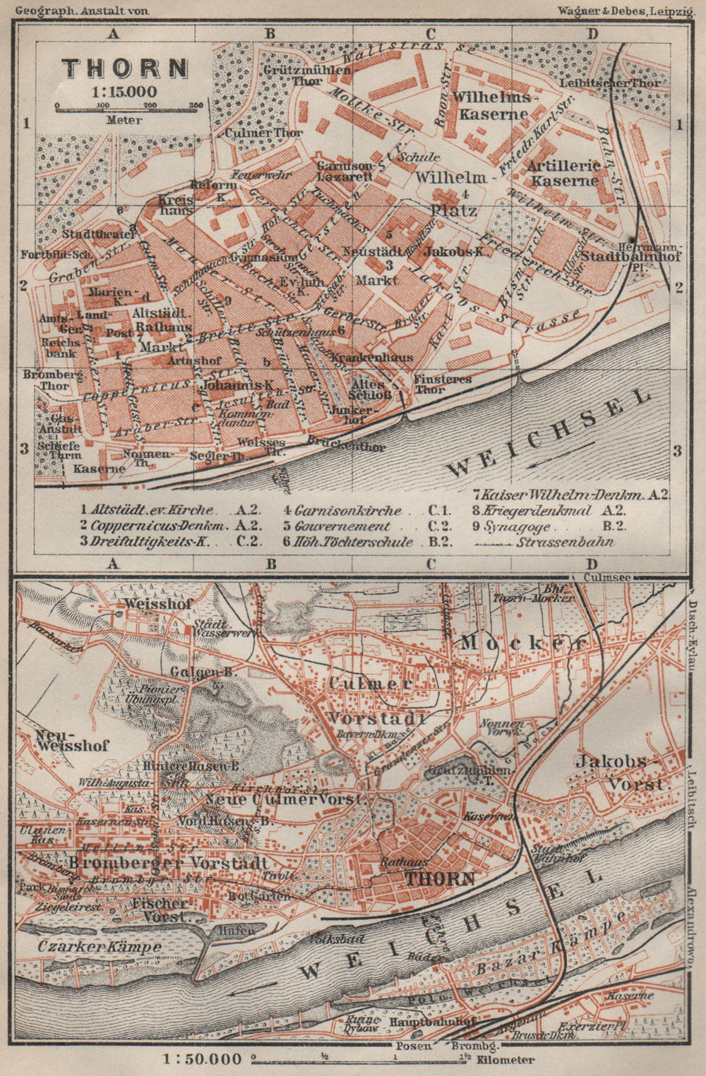 TORUŃ city plan. Torun Bydgoskie Chełmińskie Jakubskie Przedmieście 1910 map