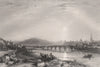 Berwick from the south-east. Scotland. BALINER c1840 old antique print picture