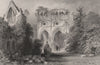 Dryburgh Abbey, Roxburghshire, Sir Walter Scott's burial place. ALLOM c1840