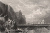 Fast Castle. Berwickshire. Scotland. ALLOM c1840 old antique print picture