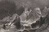Dunbar Castle. Lothian. Scotland. ALLOM c1840 old antique print picture