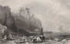 Tamtallan (Tantallon) Castle. East-Lothian. Scotland. ALLOM c1840 old print