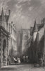 Castle Wind (Wynd), Mar's Wark and Cathedral. Stirling. Scotland. ALLOM c1840
