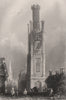 Wallace Tower, Ayr. Scotland. BARTLETT c1840 old antique vintage print picture