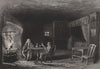Robert Burns' birth place interior. Burns Cottage, Alloway. BARTLETT c1840