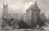 Mauchline, East Ayrshire. Scotland. BARTLETT c1840 old antique print picture