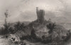 Criffel from Torthorwald, Dumfries. Scotland. BARTLETT c1840 old antique print