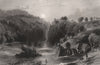 Falls of Kilmorack, Beauly, Ross-shire. Scotland. ALLOM c1840 old print