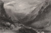 Vale of Glen Croe, Argyllshire. Scotland. CAMPION c1840 old antique print