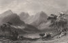 Loch Lomond from the road above Inversnaid Mill, Stirling. Scotland. ALLOM c1840