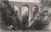 Cartlane Crags Bridge. Lanarkshire. Cartland Craigs, Scotland. ALLOM c1840