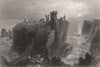 Dunnottar Castle, near Stonehaven. Scotland. BARTLETT c1840 old antique print