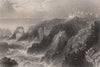 Slaines Castle, near Peterhead. New Slains Castle. Scotland. BARTLETT c1840