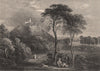 Balcarres Craig & tower folly, Fife, Scotland. STEWART 1868 old antique print