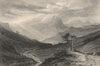 Glen Ericht. Scotland. Glenericht. BROWN 1868 old antique print picture