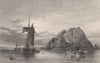 Dumbarton Castle, Dunbartonshire, Scotland. MCLEA 1868 old antique print