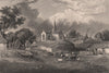 Upper Largo & Church, Fife, Scotland. STEWART 1868 old antique print picture