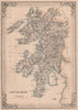Decorative antique county map of Argyleshire. Argyll. FULLARTON 1868 old