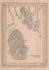 Decorative antique county map of Buteshire, Scotland. FULLARTON 1868 old