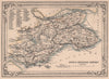 Decorative antique county map of Fifeshire & Kinross-shire. FULLARTON 1868