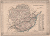 Decorative antique county map of Forfarshire, Scotland. FULLARTON 1868 old